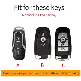 ontto Key case fit for Ford Fusion Mondeo Mustang Explorer Edge EcoSport Leather Remote Key Fob Cover Keyring Accessories Key Shell Keychain Key Holder Protector 3 Buttons Brown B