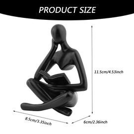 JOYIAL Craft Thinker Statue Stable Resin Desktop Stylish Home Decor Abstract Sculpture,for Home Office Bookshelf Desktop Decor(size:left reverie)