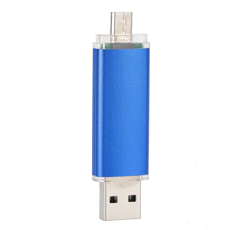 U Disk OTG Bright Blue DualHead Mini Metal USB 2.0