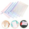 Angoily 3sets Mesh Zipper Pouches File Storage Bags Zip Pouches