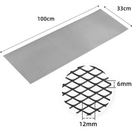 Car Grille Mesh Front Grille Aluminum Net Car Bumper Mesh Grille Grill Cover 100*33cm (6*12mm)