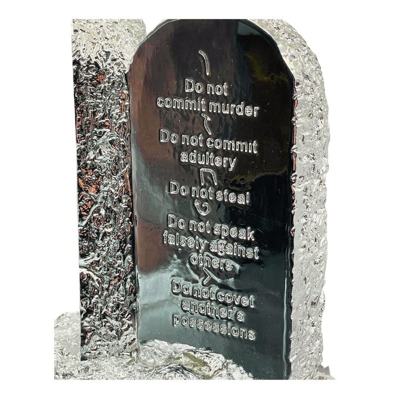 3 ARCHES USA Ten Commandments Silver Decor, Stone Design Replica