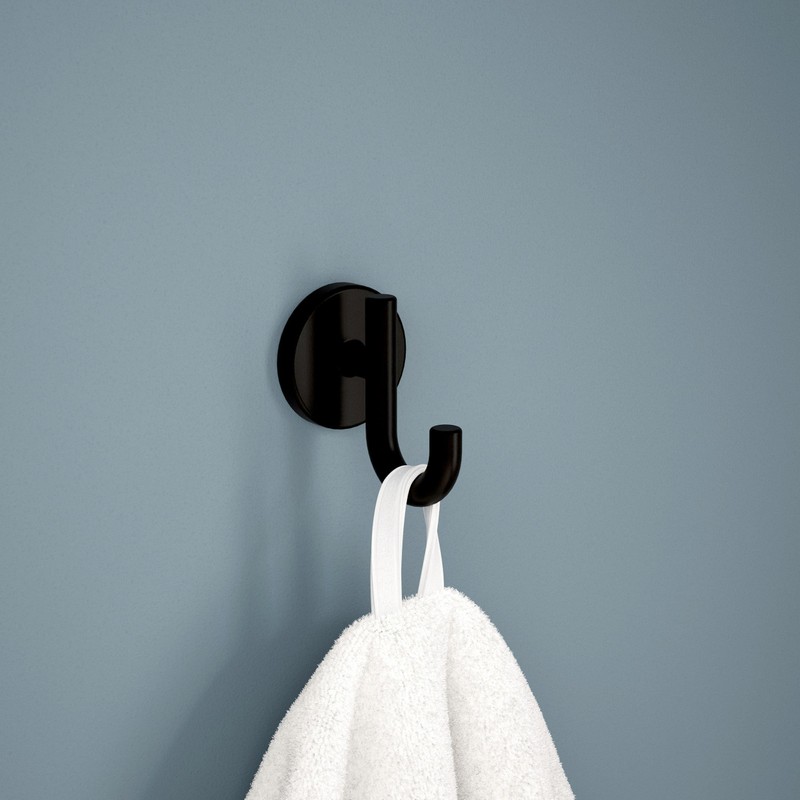 Delta Trinsic (1-Pack) Towel Hooks Matte Black Single Bathroom Hooks