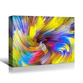 YONICA Canvas Abstract Painting, Canvas Wall Art Decor Abstract Wall Painting Prints Picture of Colorful Strips Framed Stretched Printed on Canvas for Home Living Room Bedroom Office 24 X 36 Inches