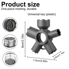 Lyreh 10 in 1 Faucet Aerator Removal Tool, Universal Aerator Key for Concealed Threaded and Housed Aerateors fit for M28 M24/PL-CS/SLIM AIR M24 M21.5 M18.5 M16.5