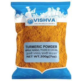 Vishva Organic Turmeric Powder Superfood, 7 Oz 200g, Non-GMO, Vegan, Gluten-Free, Pure & Natural, Rich in Turmeric Curcumin, Spices for Cooking & Wellness