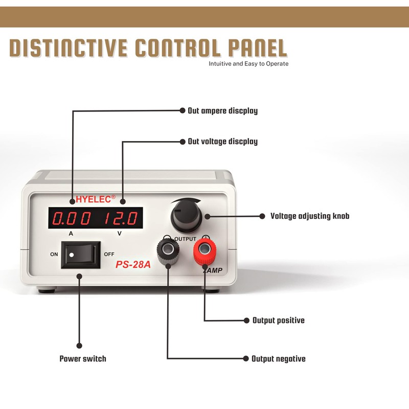 Adjustable DC Bench Power Supply, Variable DC Power Supply, Portable