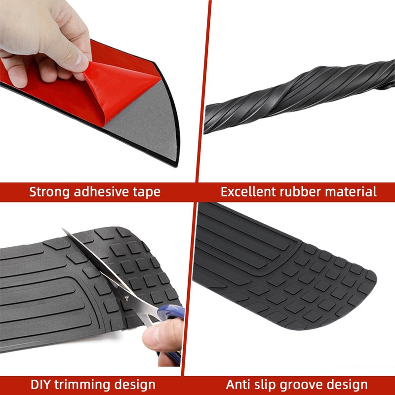 Universal Rear Bumper Protector | Rubber Anti-Scratch Guard | 41x3.4