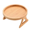 Couch Tray Burlywood Bamboo Folding Sofa Arm Clip Table for