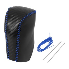 VekAuto Anti-Slip Gear Shift Knob Cover Car Stick Shifting Handle Protector for Toyota RAV4 2013-2016 Carbon Fiber Pattern Black Black Blue Microfiber Leather