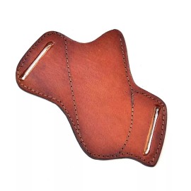 SHARD Handmade Pancake Sheath Fixed Blade folding Case 5"Trapper Leather Pouch Holster