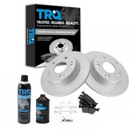 TRQ Rear Brake Pad & Rotor Kit Brake Chemical Kit Brake Pads Brake Rotor Ceramic Premium G-Coated Compatible with 2016-2022 Honda Civic