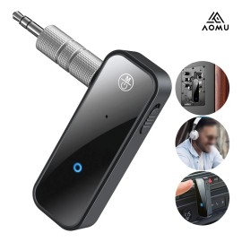 Receptor Bluetooth 5.0 Para Auto Música Audio Estéreo Adaptador 3.5mm Negro AOMU