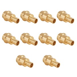(Pack of 10) EFIELD 1/2 inch Press X 1/2 inch PEX Crimp Coupling Brass Adapter For Copper and Pex Pipe Connection (10, 1/2-inch)
