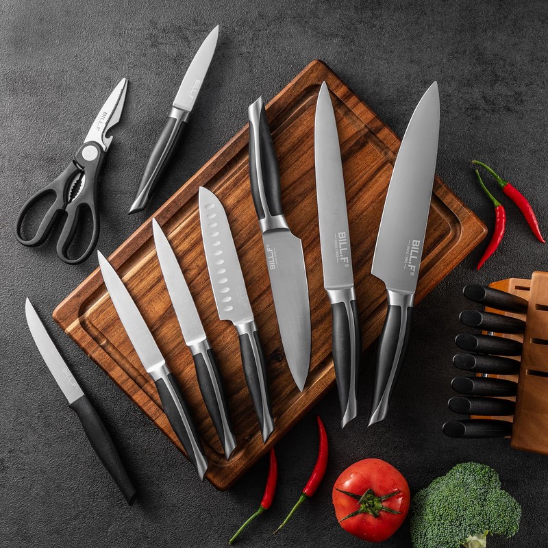 Wood Kitchen Set Knife Set for Kitchen with Block Stainless