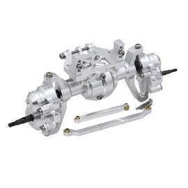XBERSTAR RC Portal Axle Set for 1/18 Redcat Ascent 18 RC Front Rear Axle Assembly Complete Portal Front and Rear Axles with Servo Mounts Upgrade Parts (Front + Rear Silver)