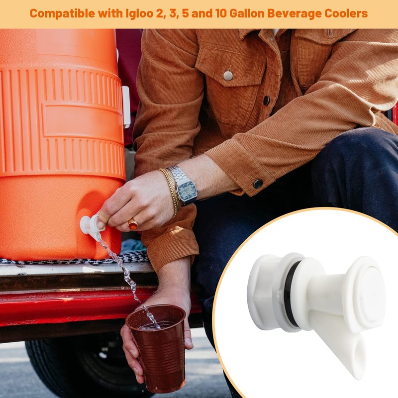 Push-Button Spigot Cooler Spigot Replacement, Compatible with Igloo 2-10 Gallon