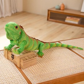 Xshelley Realistic Green Lizard Stuffed Animal Toys, Chameleon Dolls, Reptile Soft Toys Maned Lizards, Wildlife Toys Gifts for Kids (length65cm)