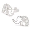Monkimau Women's Elephant Stud Earrings 925 Sterling Silver Real Silver