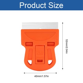 Zorveiio 4 Pack Mini Plastic Razor Blade Scraper, Red High Visibility Window Paint Cleaning Scraper with 5 Blades