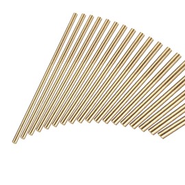 uxcell 3mm x 100mm Brass Round Rod, Metal Solid Shaft Rods Lathe Bar Stock for DIY Crafts Model Car Helicopter Airplane 20pcs