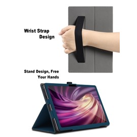 Case for DOOGEE Tab E3 Pro 13 inch, DOOGEE Tab E3 Pro Tablet Case, Folding Stand Protective Cover with Pencil Holder and Wrist Strap, Full Protection. (Blue)
