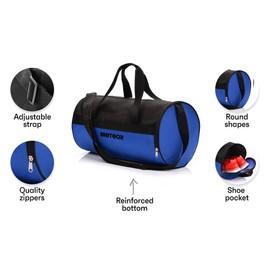 Meteor Sports Bag, Kids, 25 L, Round Bag, Gym Bag Men's Swimming Bag Shoulder Bag Travel Bag Holiday Bag Small Fitness Bag, Women's Strap Bag Sports Bags, Children's School Gym Bag, Boys, multicolour, 25 l