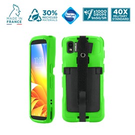 Mobilis Case for Zebra TC22 TC27 with Anti-Drop Hand Strap & Stylus Holder, Military-Grade Protection, High-Visibility Color Easy Identification & Safety (Neon green)