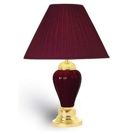 OK Lighting OK-4101BDA-21 24" H Newark Burgundy Set of 2 Table, Lamp Set