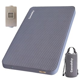 4" Ultra-Thick Self-Inflating Sleeping Pad with 3-in-1 Rechargeable Pump, Air Adjustable Foam Camping Mattress, 9.5R Heavy-Duty Double Sleeping Pad for Car, Truck, Van, Rooftop Tent – 4-Season Use