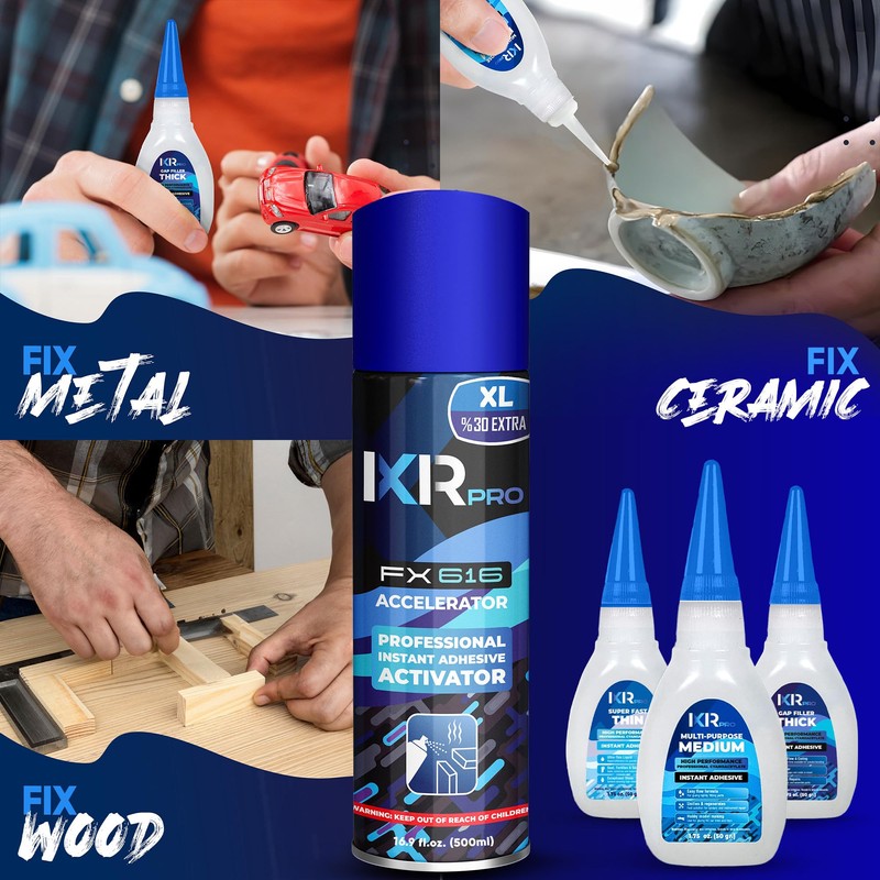 CA Glue with Activator Kit (3x1.75 oz. Thin-Medium-Thick + 16.9