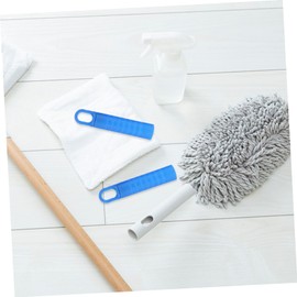 FRCOLOR 2pcs Mop Handle Push Broom Handle Replacement Broom Handle End Cap Cleaning Broom Handle Grip Dustpan Handle Grip Utility Hanging Cap Grip for Dustpan Rod Handle Blue Plastic