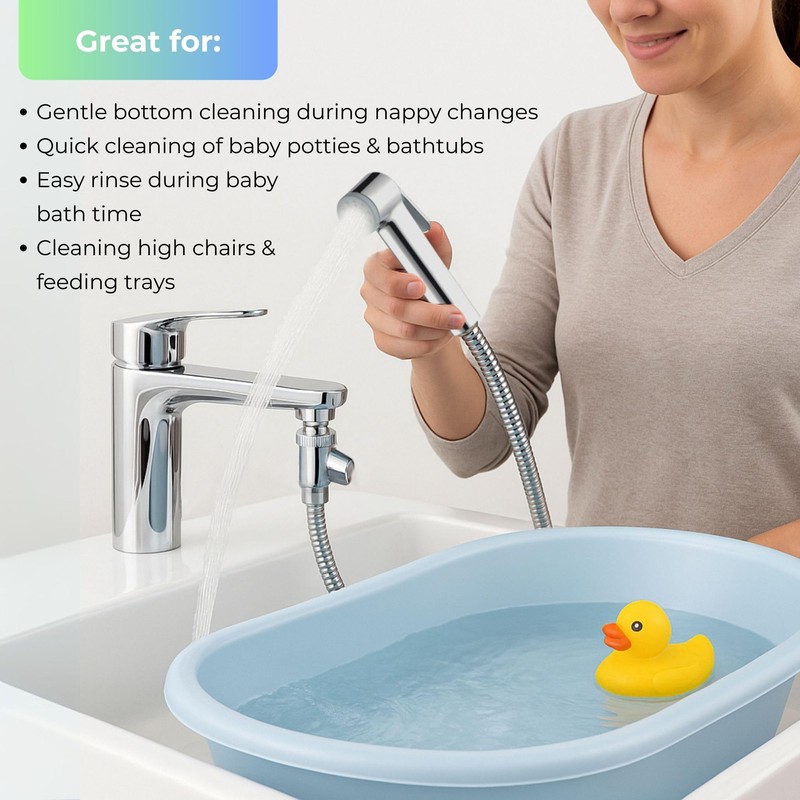 Tap Bidet Sprayer Kit for Baby Hygiene – 2m Hose,
