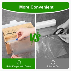 Ultrean 8" x 150' Vacuum Seal Roll Keeper with Cutter, Commercial Grade Vacuum Sealer Bags for Food Saver,BPA Free,Ideal for Storage,Meal Prep and Sous Vide