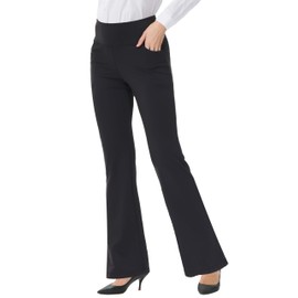 IKULE Bootcut Yoga Pants for Women High Waist Dress Pants Flare Leggings 31" Workout Pant for Casual Work (Black, X-Small)