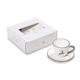 GMUNDNER KERAMIK Espresso for you Gourmet Geschirrset grauer Hirsch Geschirr, handgemacht in Österreich