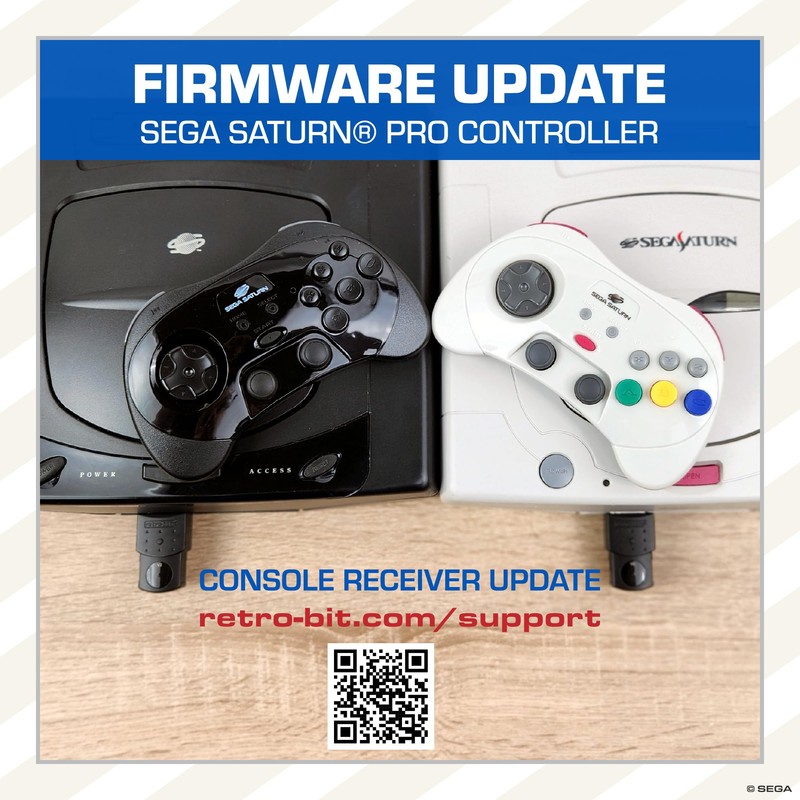 Retro-Bit SEGA Saturn® 2.4GHz Wireless Pro Controller for Sega Saturn,