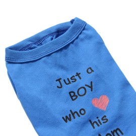 Elledia 2 Pack Summer Boy Dog Big Brother Print T Shirt, Pet Just a Boy who Loves his Mom Print Tee Vest Clothing, Puppy Summer Clothes Doggy Sleeveless Round Neck Outfits for Dogs Cats Puppies