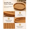 Woven Bread Basket, 3 Pack Wicker Fruit Baskets Rattan Bread