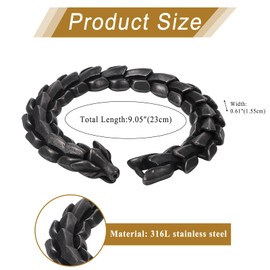 Aroncent Men's Women's Bracelet Dragons: Silver Handmade High Gloss Stainless Steel Bracelet Individual Creative Dragon Design Viking Bracelet Jewellery, Stainless Steel, No Gemstone