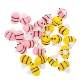 Gadpiparty 24Pcs Wool Felt Bee Accessories for DIY Crafts Adorable Bee Shape Decorative Embellishments for Clothes Hats Rooms and Theme Parties and Creative Projects