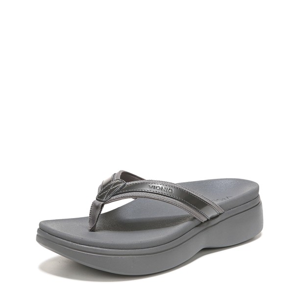 Vionic High Tide Ii Women's Platform Orthotic Sandal Pewter -
