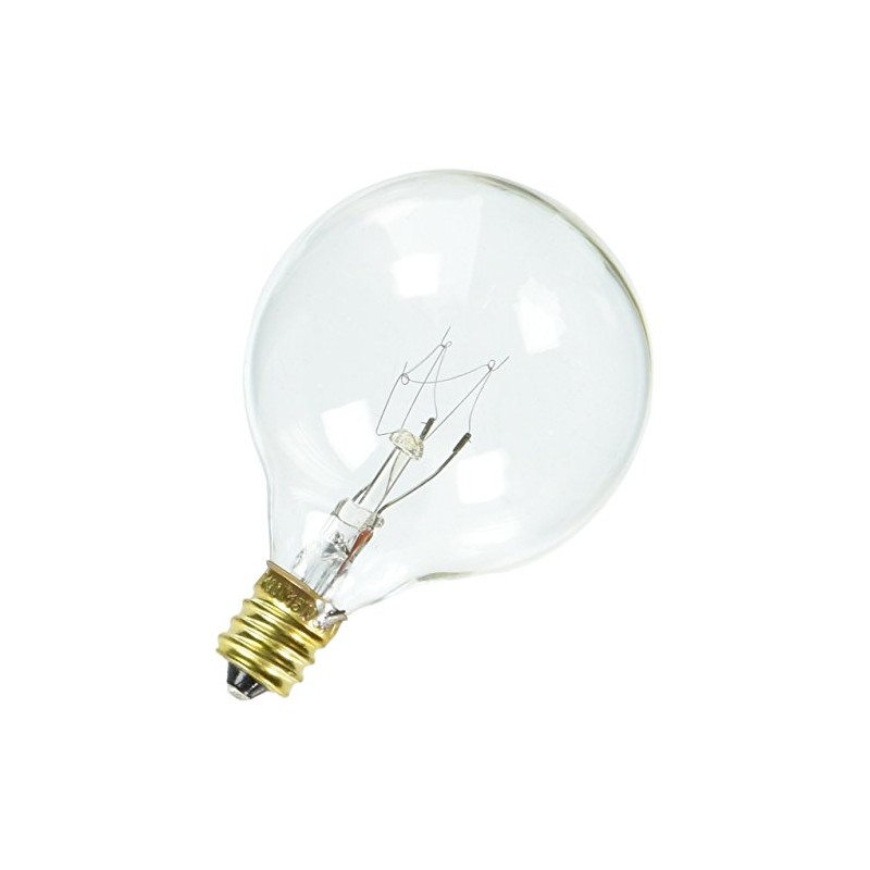 Bulbrite Incandescent G16.5 Candelabra Screw Base (E12) Light Bulb, 15