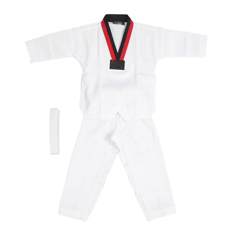 Kids Taekwondo Uniform with Belt Polyester and Cotton Breathable Soft