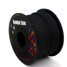 Emma Kites - Cuerda trenzada 100% Kevlar negra, 30 pies, 1000 libras, alta resistencia, resistente a la llama, resistente cuerda táctica de supervivencia, modelo de cuerda de paracaídas, cuerda de