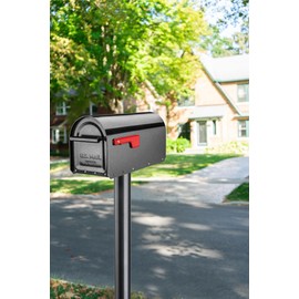 Architectural Mailboxes 7516P Pacifica In-Ground Steel Mailbox Post, Pewter
