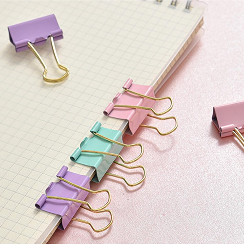 Buer Homie Paper Clips Binder Clips Office Stationery Set, 4-Grid