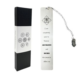 Chakra Inspirational Wealth and Luck Bookmark with Crystal Obsidian Pendant Fengshui Chinese Dragon Book Marker As Best Gift for Men,Women. (Root Chakra1-2)