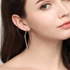 Cereza Stainless Steel Simple Geometric Rhombus Hoop Earring Silver Earrings