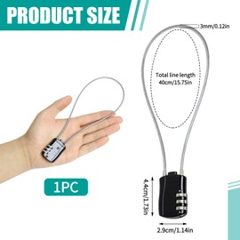 Cable Lock Retractable Cable Lock Anti-Theft Combination Lock with 41cm Cable Lock for Motorcycle, Bike, Suitcase, Snowboard, Skis - Black